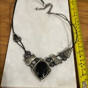 Elegant Black and Silver Necklace
